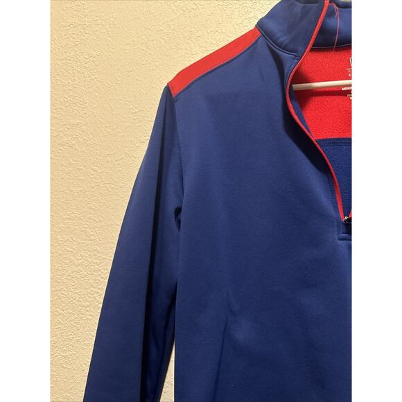 Chicago Cubs Shirt 1/4 ZIp Pullover Fleece Sweater Mens Small Blue MLB - Picture 4 of 8